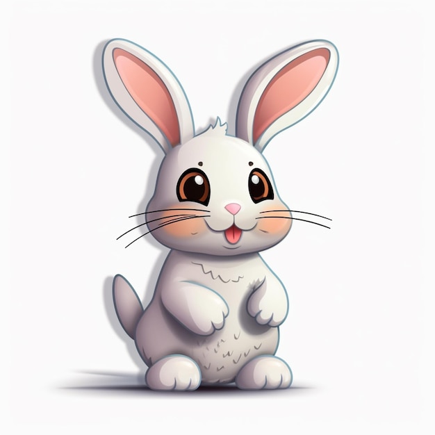 there is a cartoon bunny sitting on its hind legs generative ai
