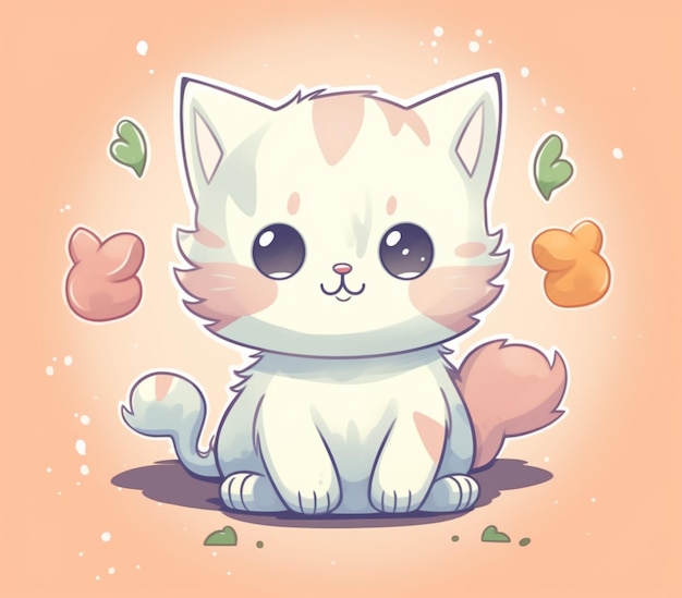 There is a cartoon cat sitting on the ground with a carrot generative ai