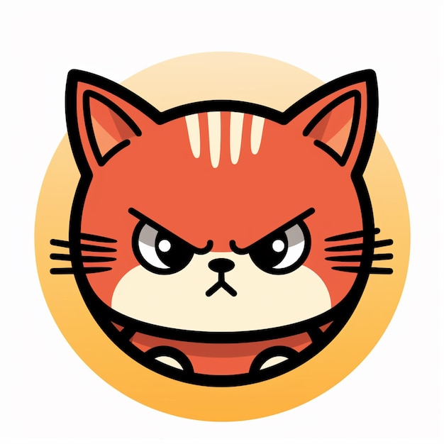 Photo there is a cartoon cat with a big frown on its face generative ai