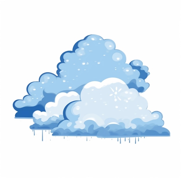 there is a cartoon of a cloud with rain drops on it generative ai