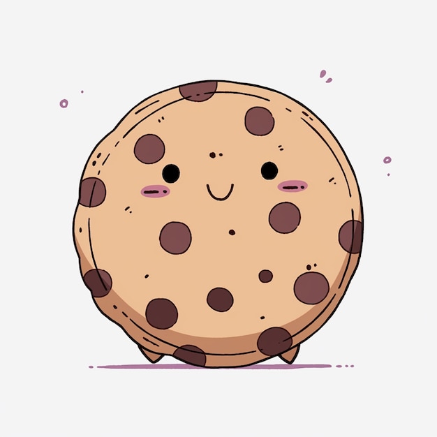 Photo there is a cartoon cookie with a face and eyes generative ai