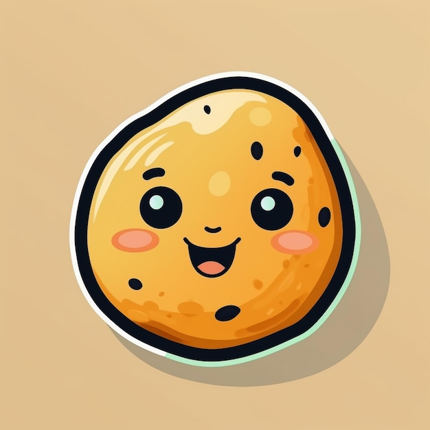 Photo there is a cartoon cookie with a face on it generative ai