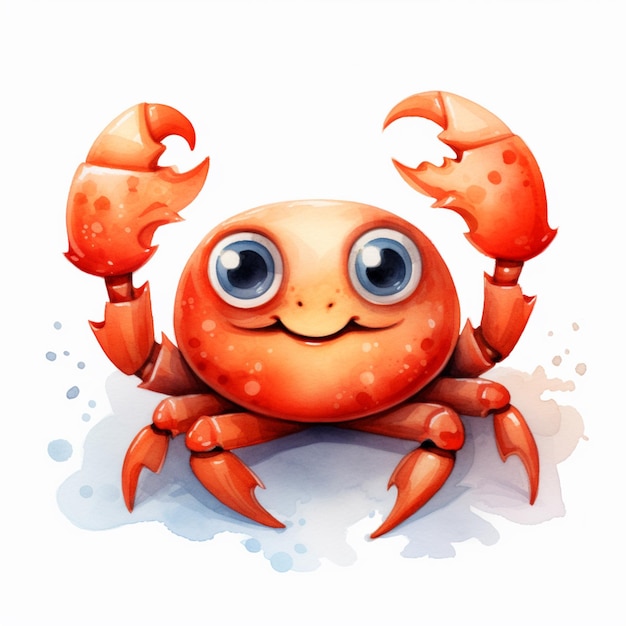 there is a cartoon crab with big eyes and a big smile generative ai