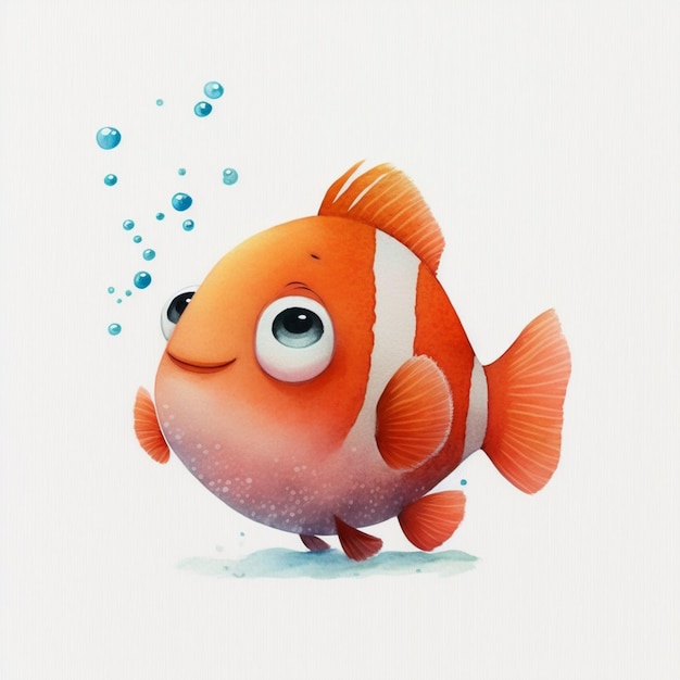 there is a cartoon fish that is swimming in the water generative ai