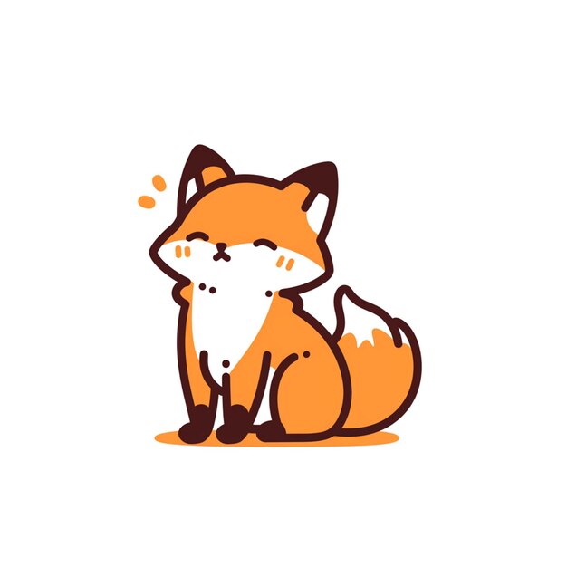 there is a cartoon fox sitting on the ground with its eyes closed generative ai