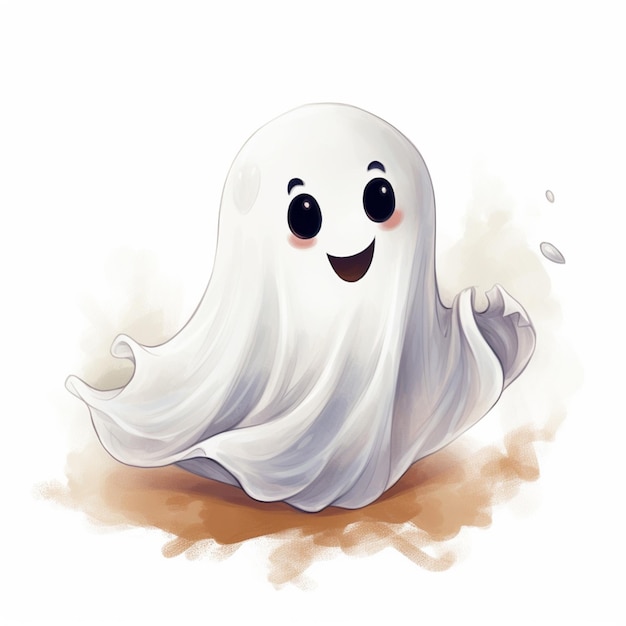there is a cartoon ghost with a big smile on it generative ai