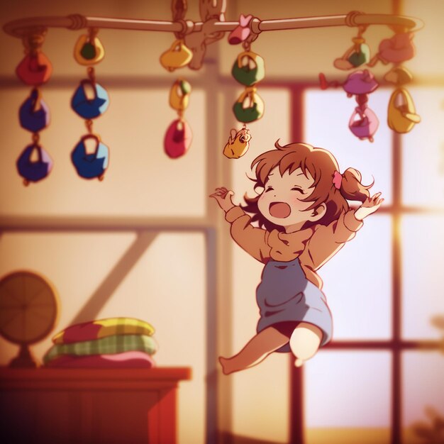 Есть мультфильм о девушке, прыгающей в воздух.