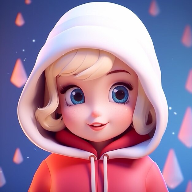 there is a cartoon girl with a hoodie on and a rain of rain generative ai