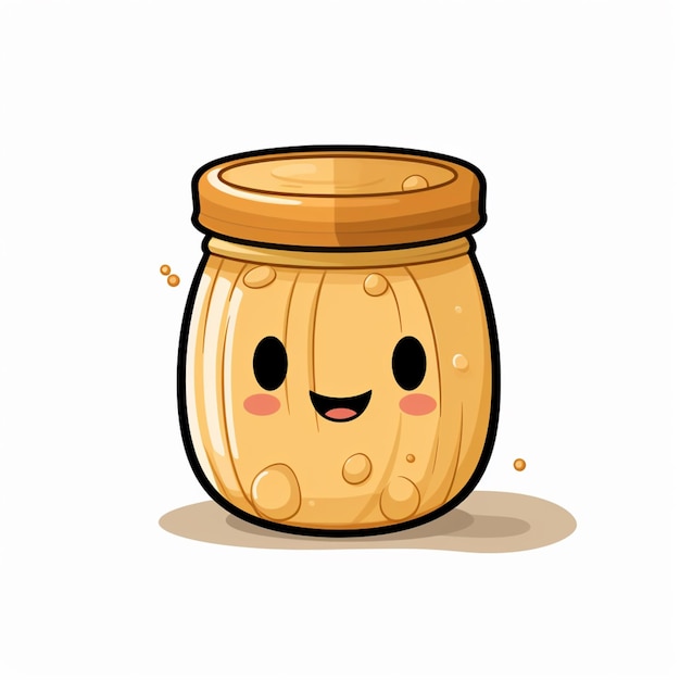 Photo there is a cartoon jar of peanut butter with a face generative ai