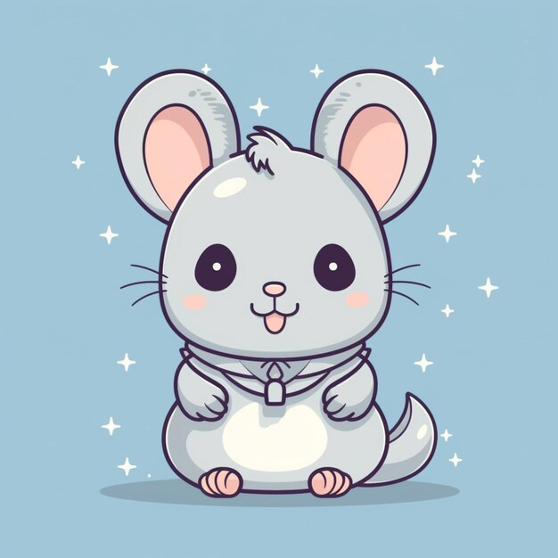 there is a cartoon mouse sitting on the ground with a heart in its paws generative ai