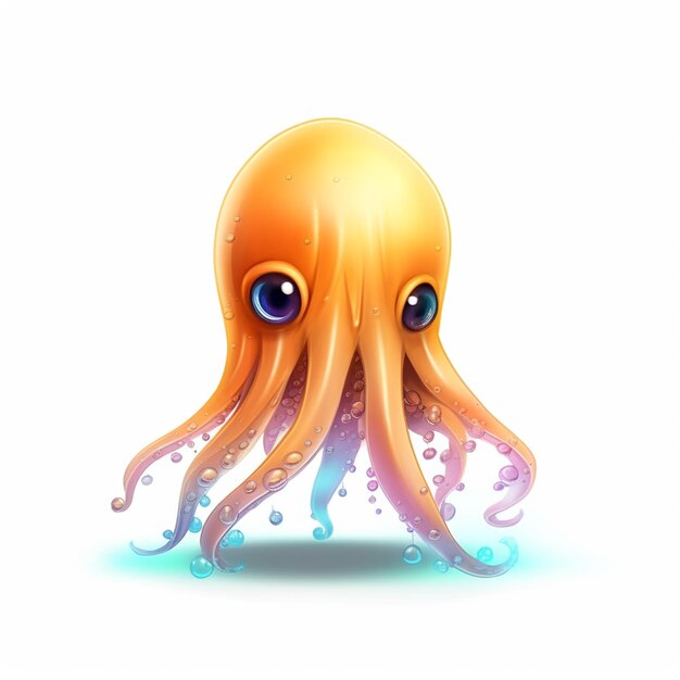 Photo there is a cartoon octopus with big eyes and a big nose generative ai