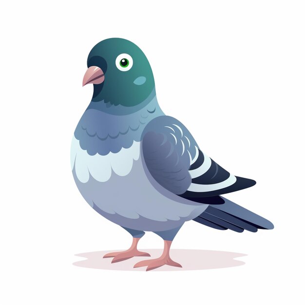Photo there is a cartoon pigeon that is standing on the ground generative ai