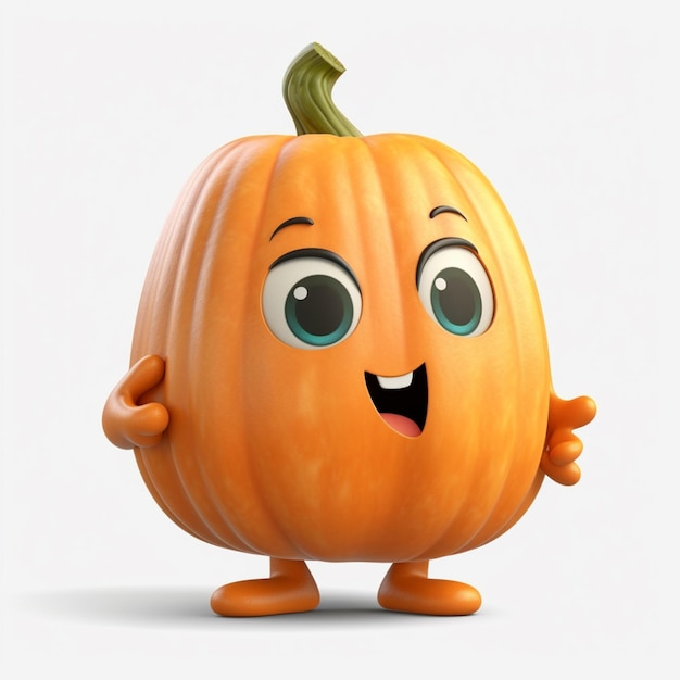 There is a cartoon pumpkin with a big smile on it generative ai