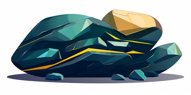 Photo there is a cartoon of a rock with a golden coin on top generative ai