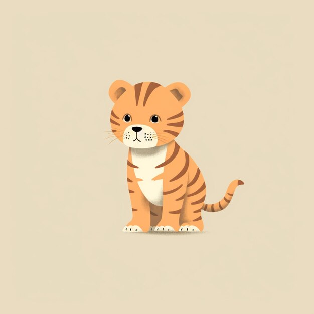 there is a cartoon tiger sitting on the ground generative ai