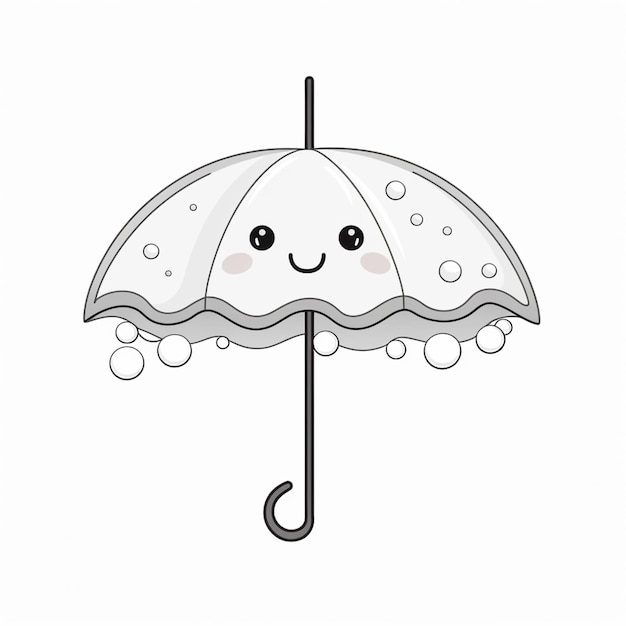 there is a cartoon umbrella with bubbles on it generative ai