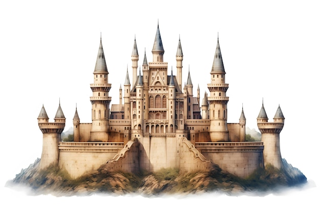 There is a castle with a lot of windows and towers generative ai