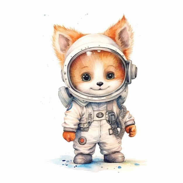 There is a cat in a space suit with a helmet on generative ai