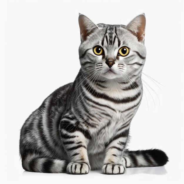 there is a cat that is sitting down and looking at the camera generative ai