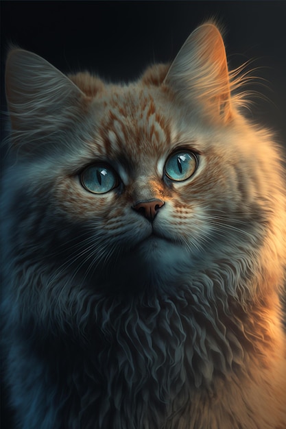 There is a cat with blue eyes staring at the camera generative ai