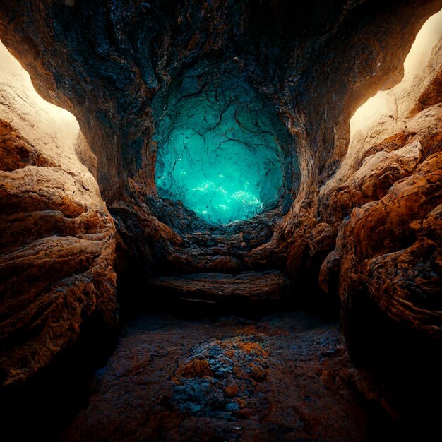 there is a cave with a hole in the middle of it generative ai