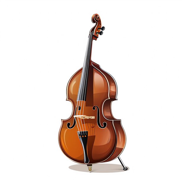 there is a cello and a bass on a white background generative ai