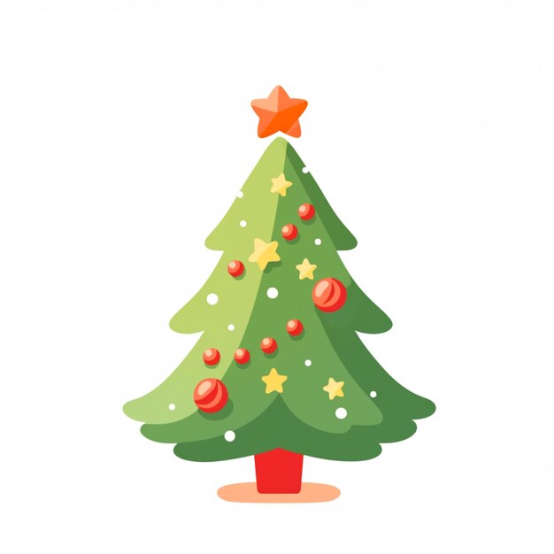 есть рождественская елка с украшениями и звездой сверху генеративный ИИ