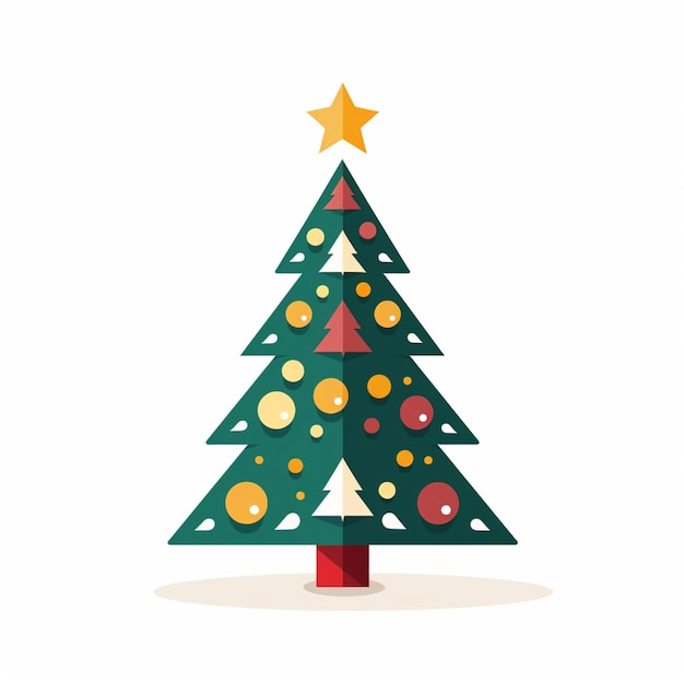 there is a christmas tree with a star on top of it generative ai