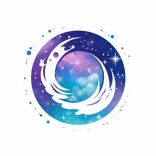 Photo there is a circular logo with a blue and purple background generative ai