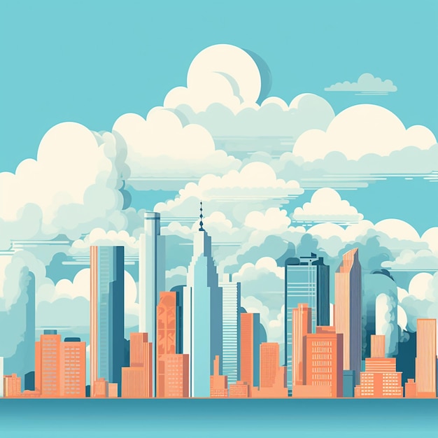 There is a city skyline with a lot of tall buildings generative ai