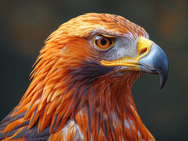 there is a close up of a bird of prey with a dark background generative ai