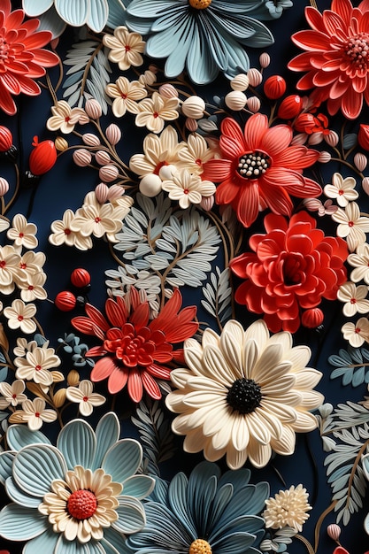 There is a close up of a bunch of paper flowers generative ai