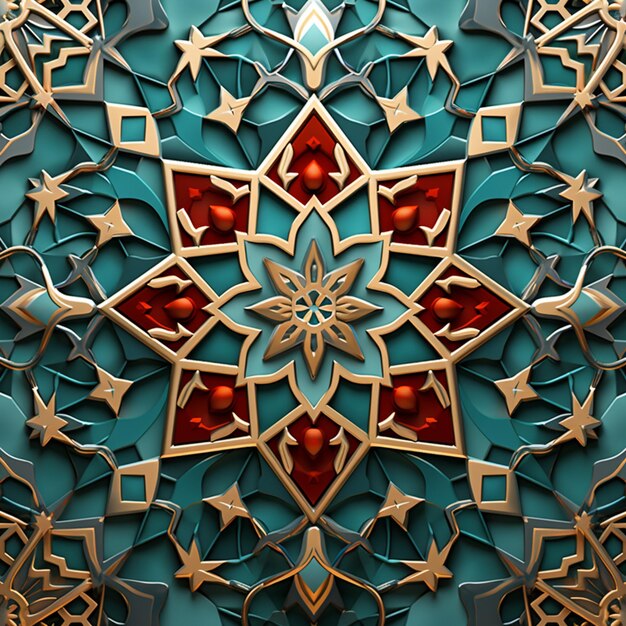 Photo there is a close up of a decorative design on a wall generative ai