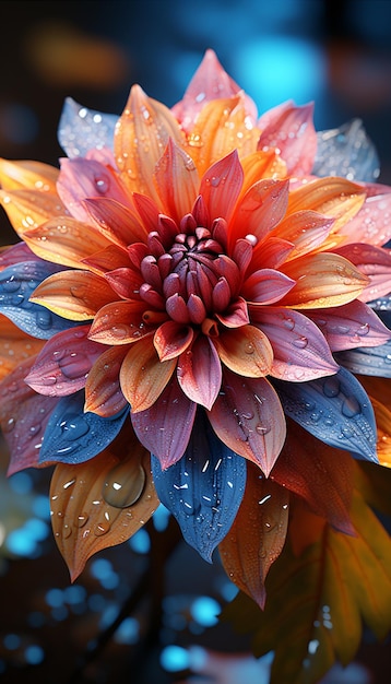 there is a close up of a flower with water droplets on it generative ai