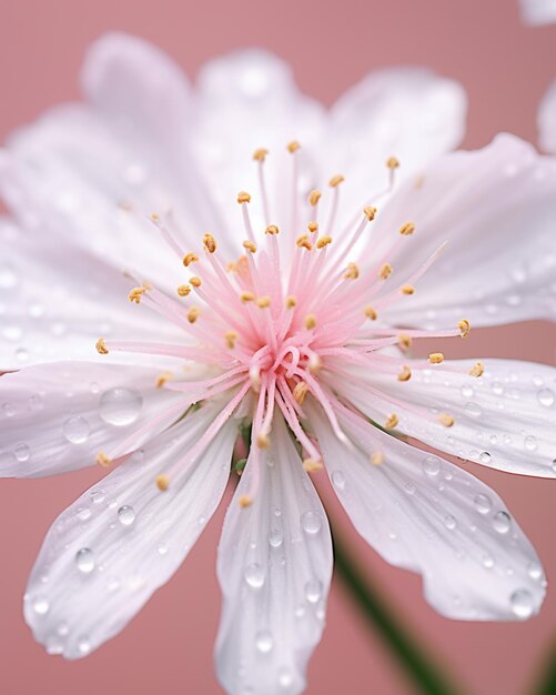 There is a close up of a flower with water droplets on it generative ai