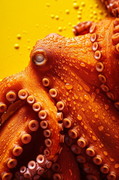 There is a close up of an octopus with many rings on it generative ai