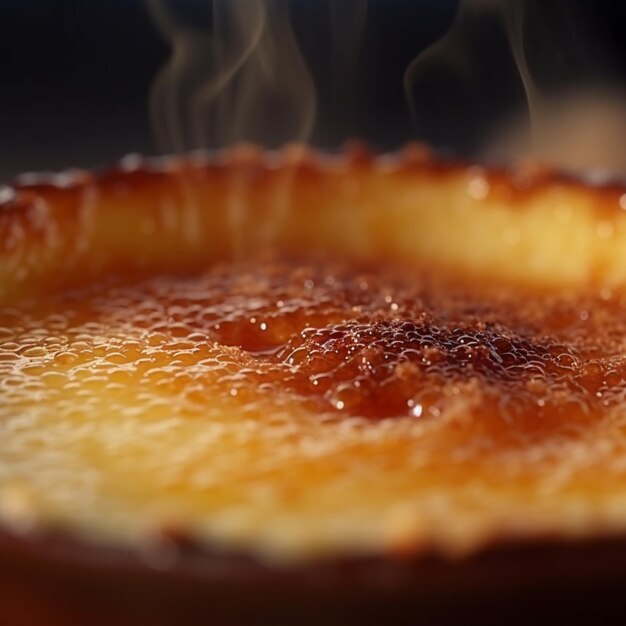 There is a close up of a pastry with a lot of smoke generative ai