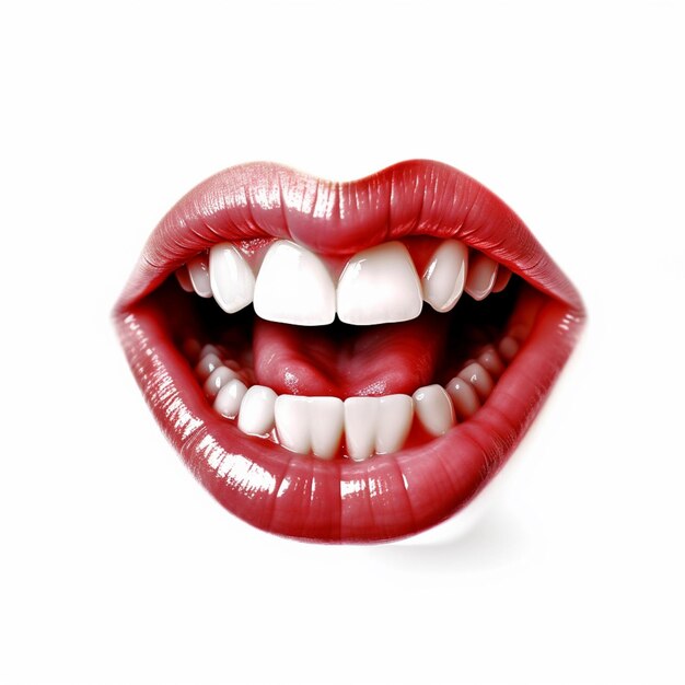 there is a close up of a womans mouth with a red lip generative ai