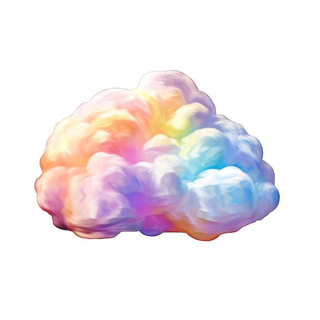 Foto c'è una nube con una sostanza color arcobaleno su di essa generativo ai