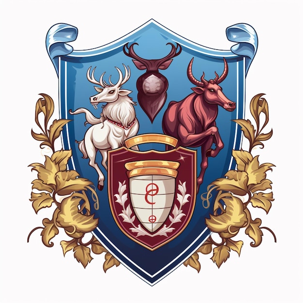 there is a coat of arms with a deer generative ai
