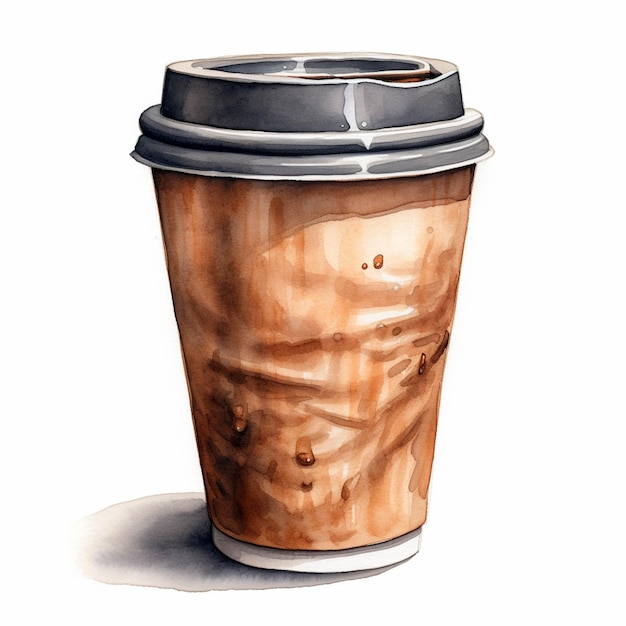 There is a coffee cup with a lid and a lid on it generative ai