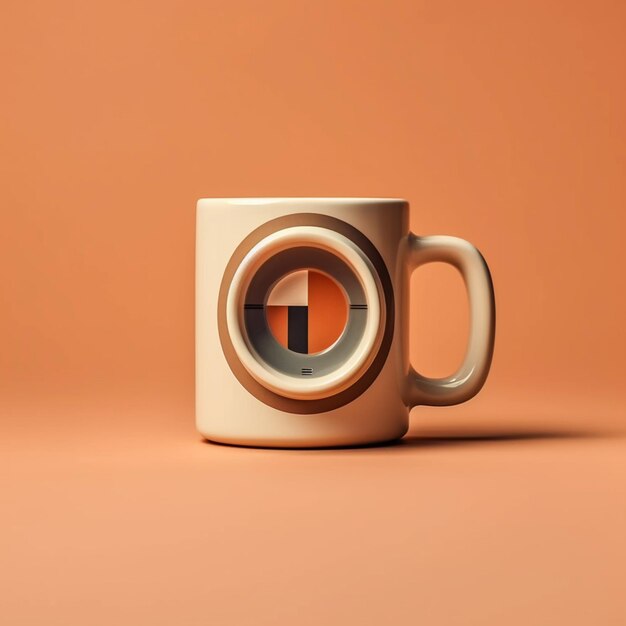 Photo there is a coffee mug with a geometric design on it generative ai