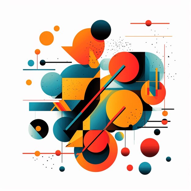 there is a colorful abstract design with a lot of shapes generative ai