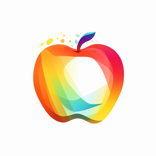 There is a colorful apple with a rainbow swirl on it generative ai