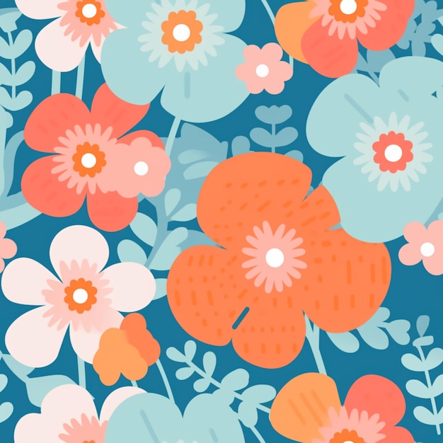 there is a colorful floral pattern with many different colors generative ai