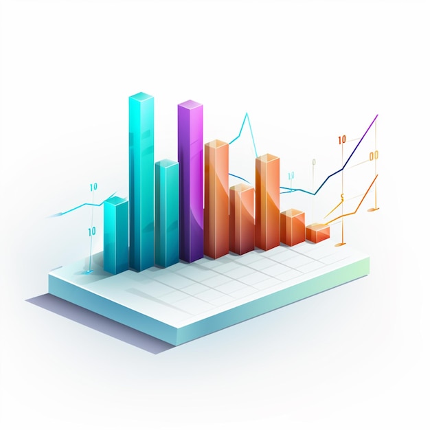 There is a colorful graphic of a graph bar chart generative ai