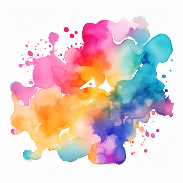 Foto c'è un dipinto ad acquerello colorato di un gruppo di macchie generative ai