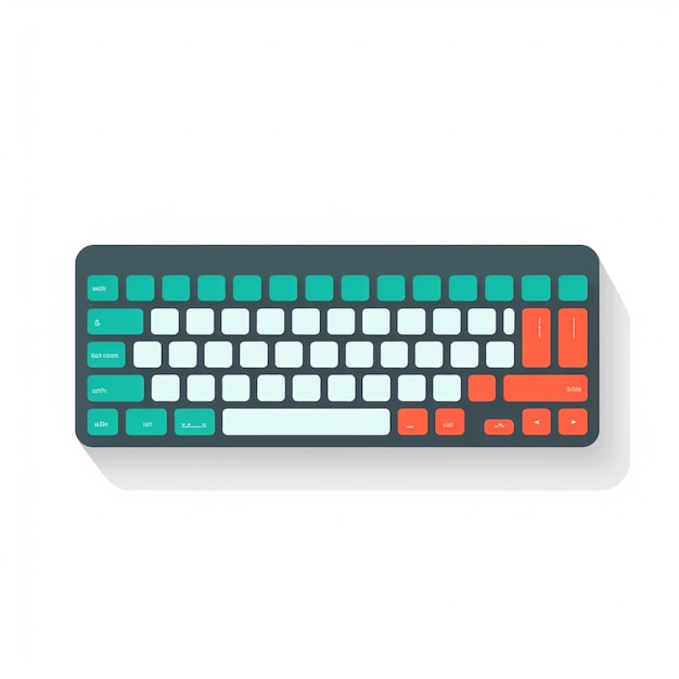 there is a computer keyboard with a red and green key board generative ai