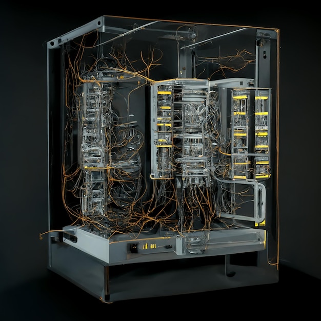 コンピューターには多くのワイヤーがありその中に generative ai があります