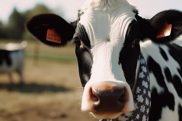 There is a cow that is looking at the camera generative ai